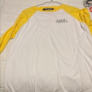Palm Angels Yellow and White Men's Shirt